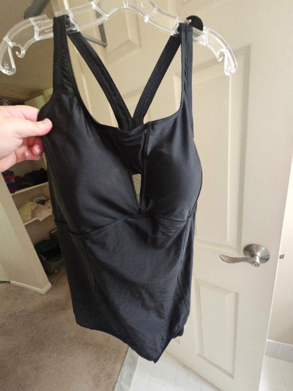 Torrid 3x Black Plunge Mesh Neckline Bathing Suit